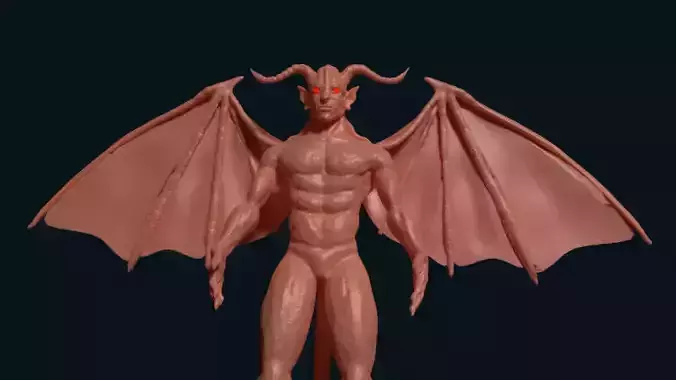 satan demon with wings 3D model