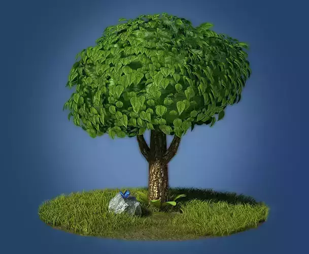 Cartoon tree Low-poly 3D model