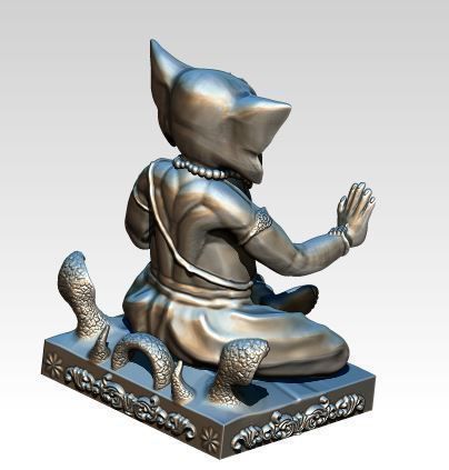 Ganesha silver statue of lord 3D print model_1