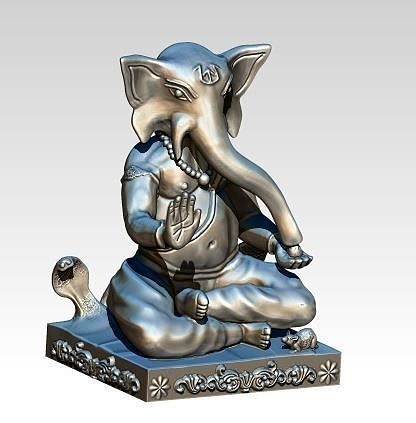 Ganesha silver statue of lord 3D print model