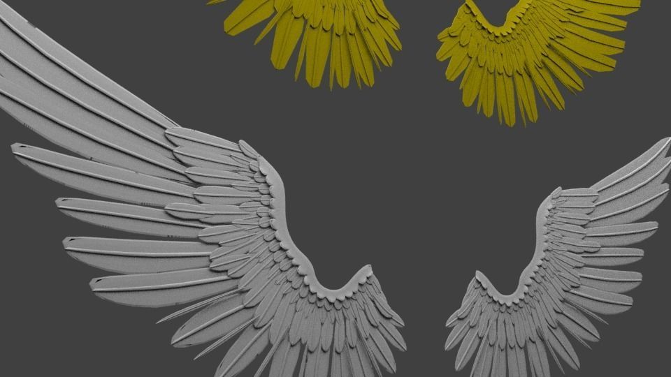 ANGEL WING low poly or Medium poly Low-poly 3D model_3