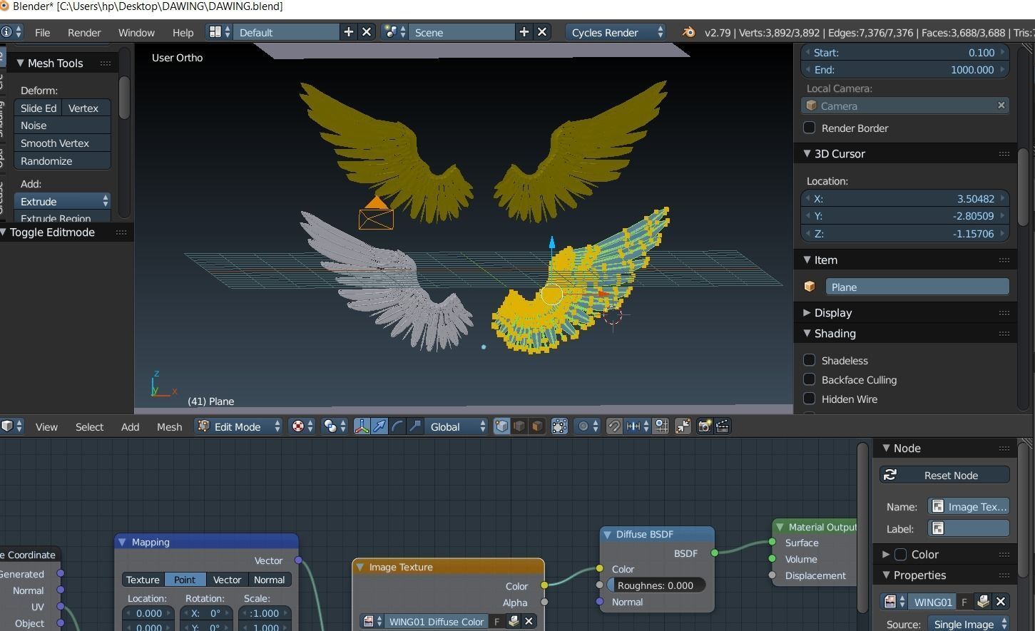 ANGEL WING low poly or Medium poly Low-poly 3D model_6