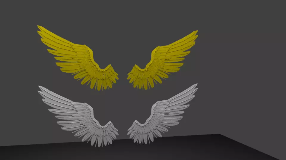 ANGEL WING low poly or Medium poly Low-poly 3D model_0