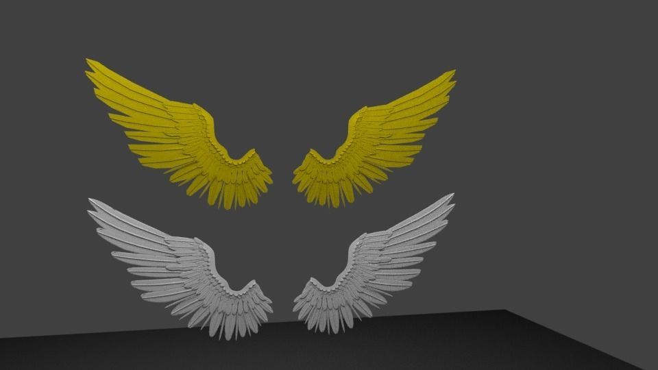ANGEL WING low poly or Medium poly Low-poly 3D model_1