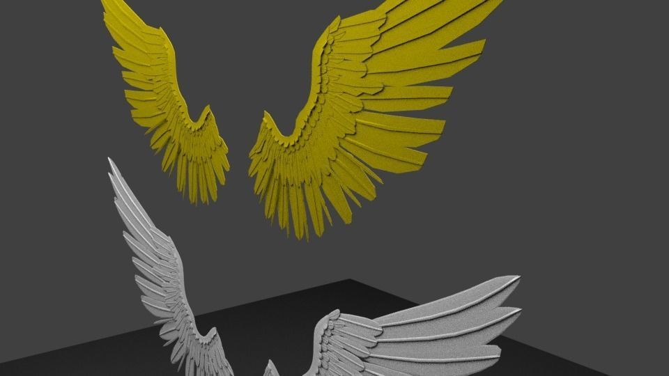 ANGEL WING low poly or Medium poly Low-poly 3D model_2