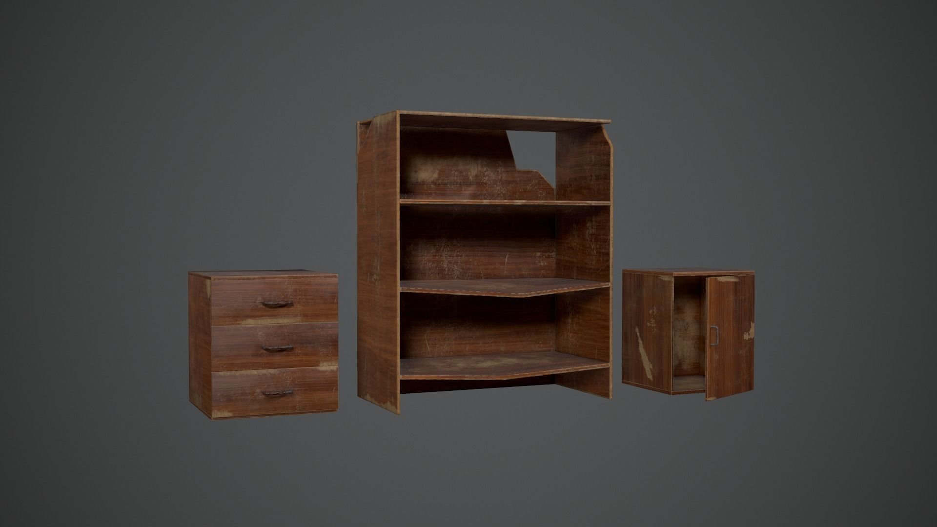 OLD FURNITURE Low-poly 3D model_4