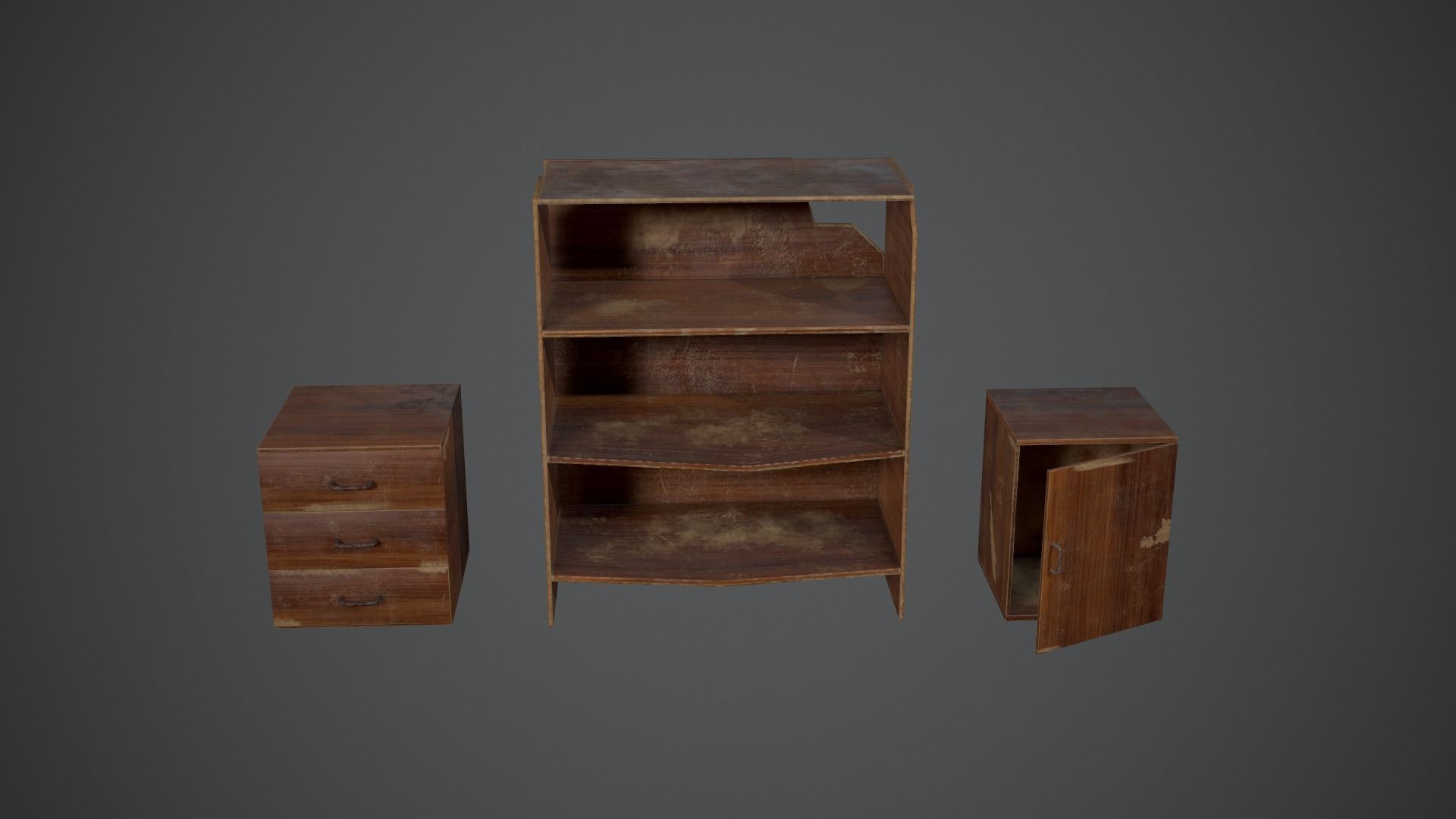 OLD FURNITURE Low-poly 3D model_1