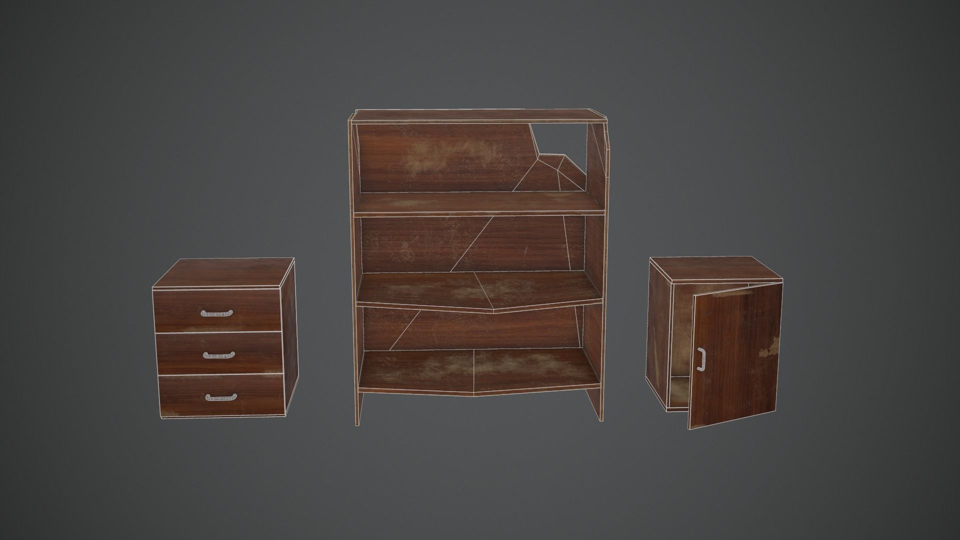 OLD FURNITURE Low-poly 3D model_18