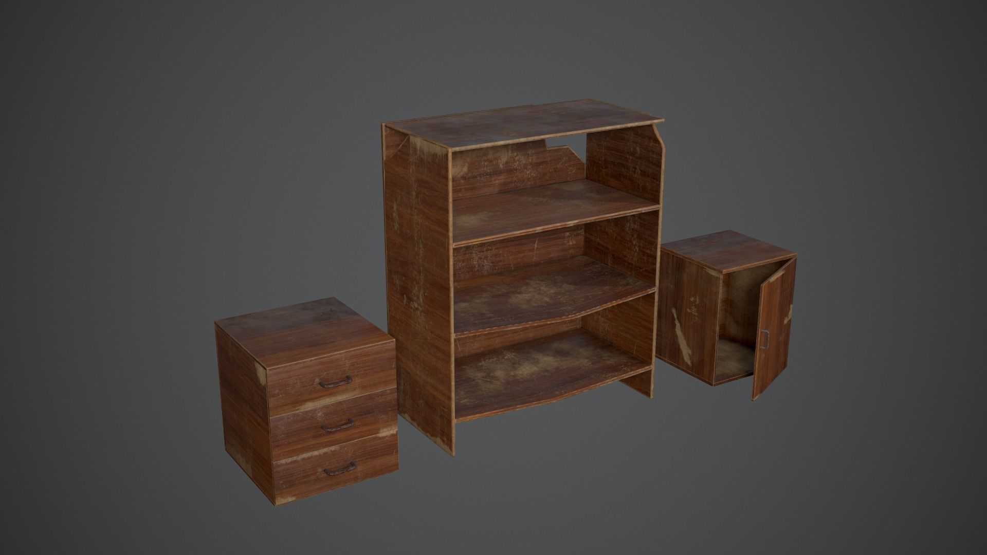 OLD FURNITURE Low-poly 3D model_2