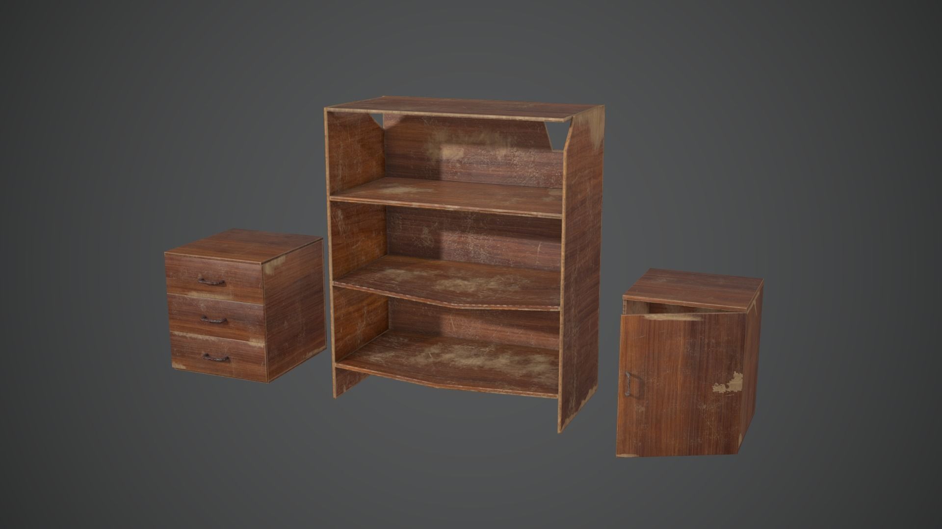 OLD FURNITURE Low-poly 3D model_3