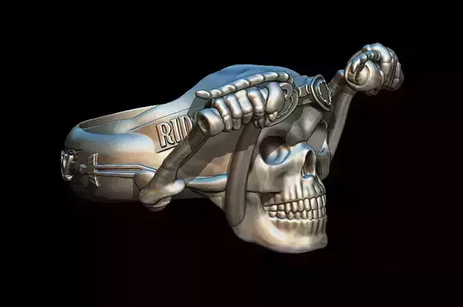 Rider skull ring 3D print model