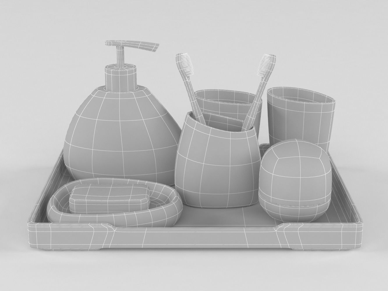 Bathroom Accessories Set 3D model_6