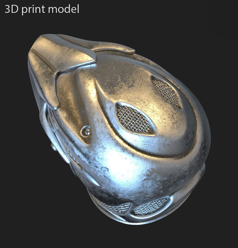 skull pendant jewelry Biker helmet vol5  3D print model_5