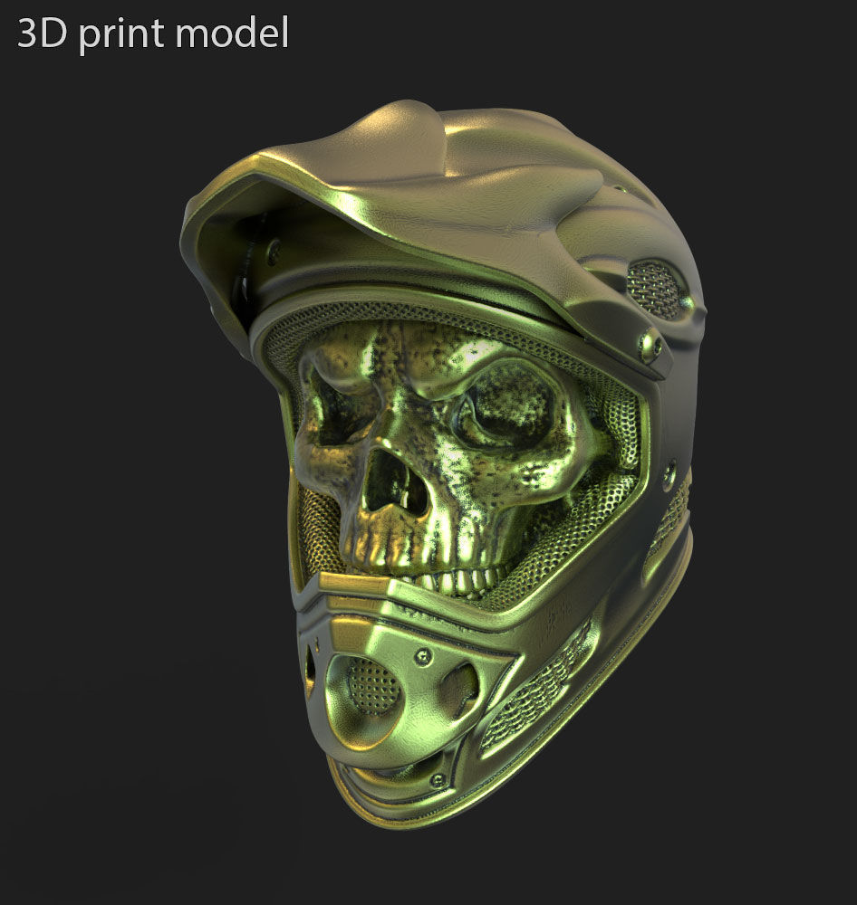 skull pendant jewelry Biker helmet vol5  3D print model_2