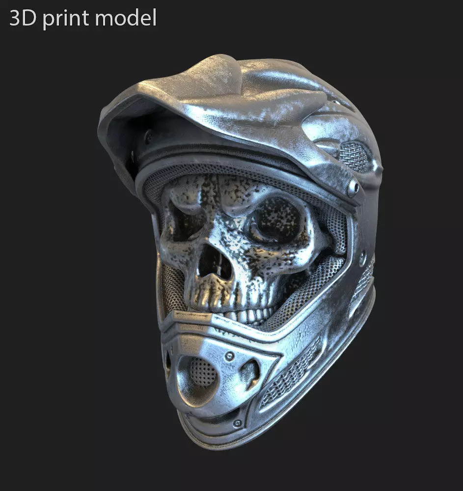 skull pendant jewelry Biker helmet vol5  3D print model_0