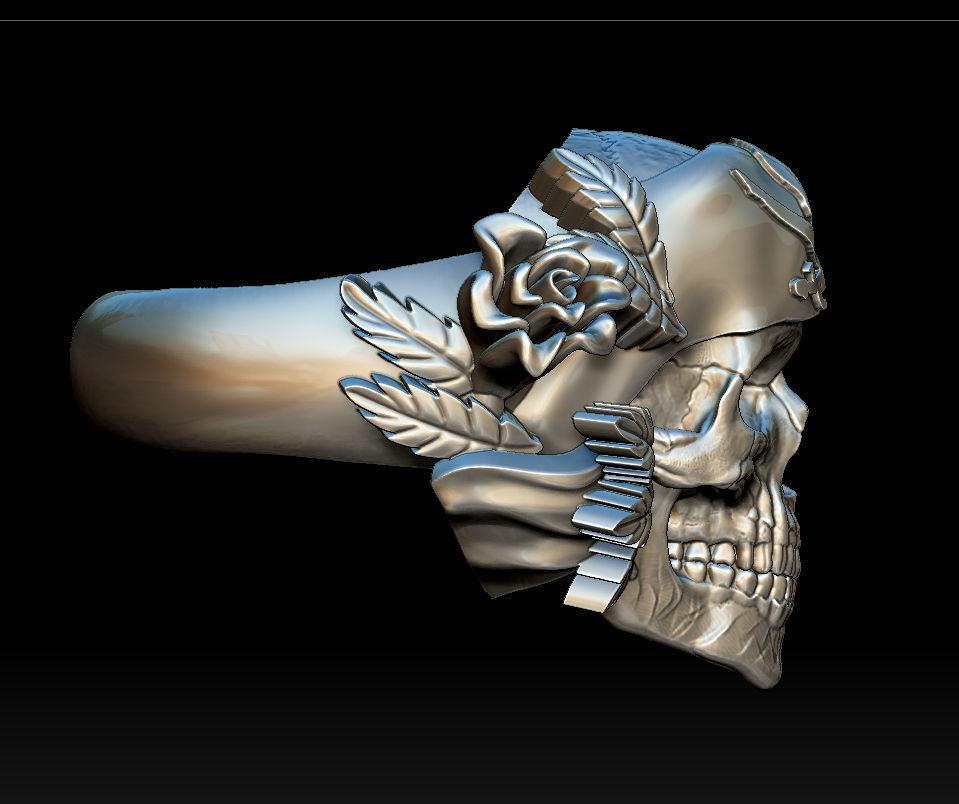 Skull ring 3D print model_7