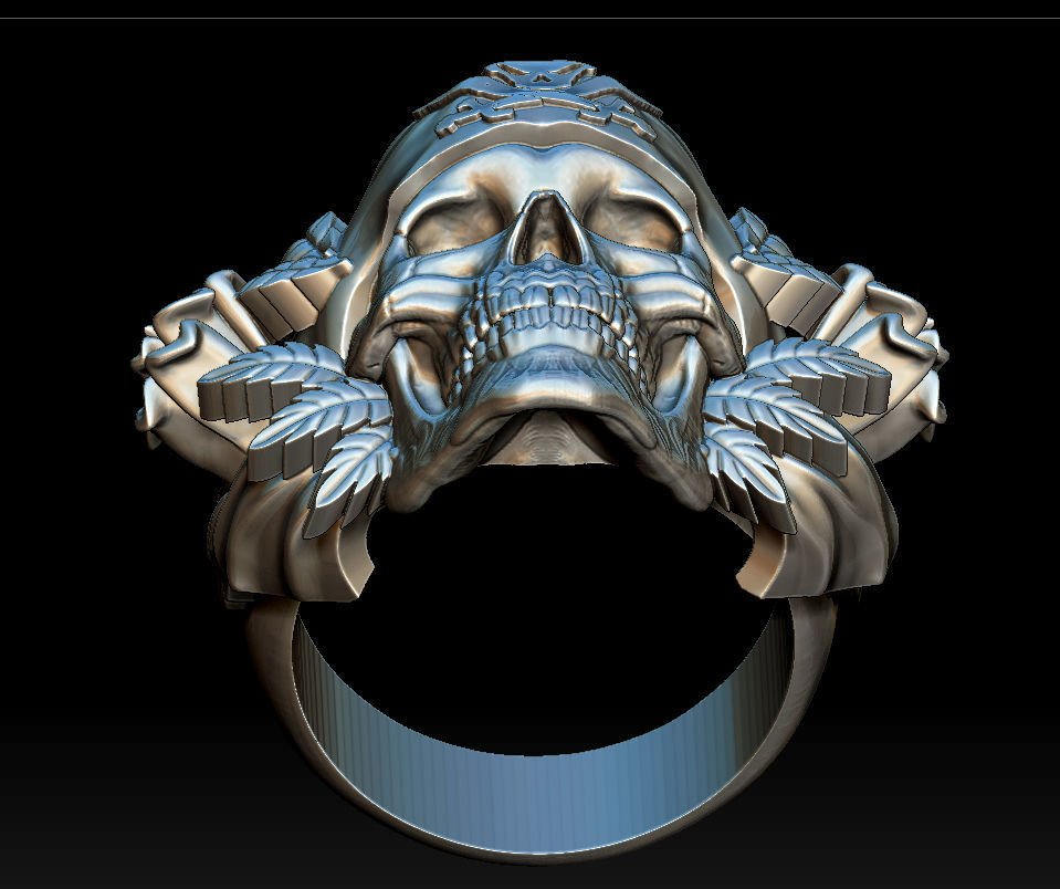 Skull ring 3D print model_2