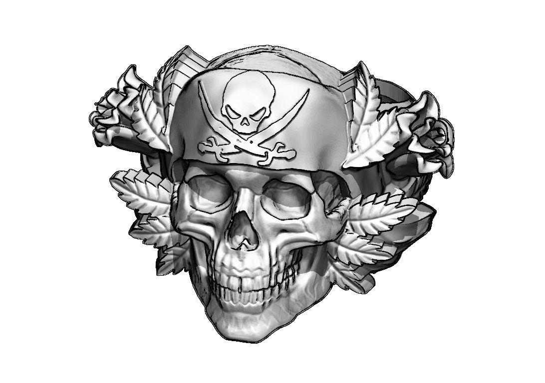 Skull ring 3D print model_8
