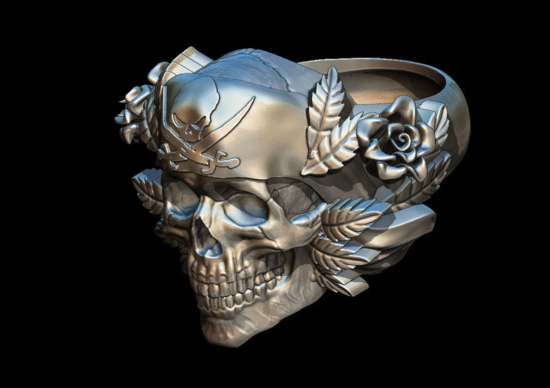 Skull ring 3D print model_9