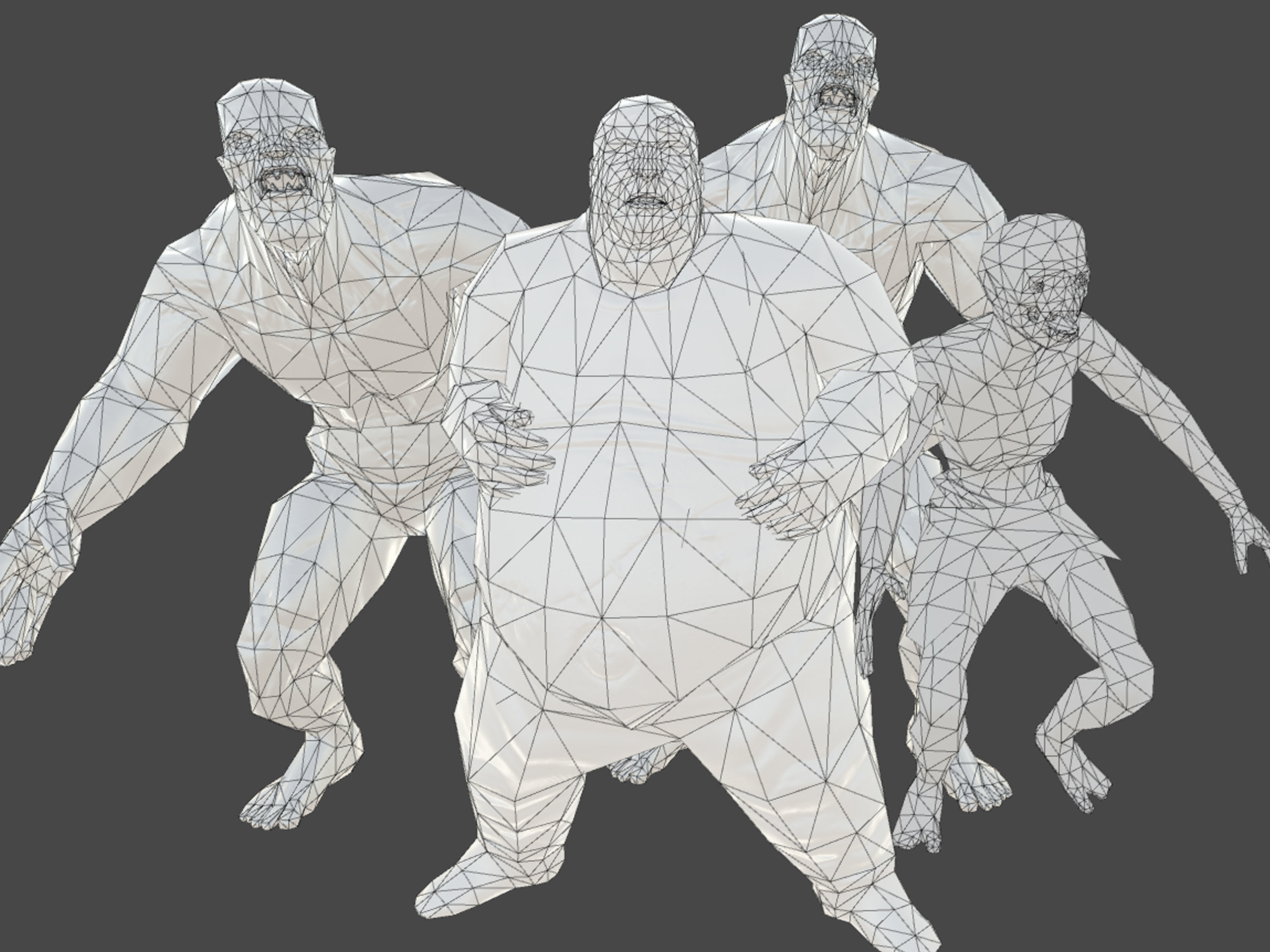 Zombie Character Pack Low-poly 3D model_5