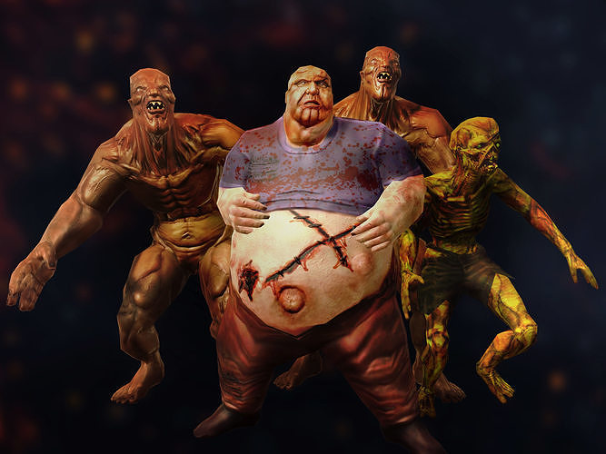 Zombie Character Pack Low-poly 3D model