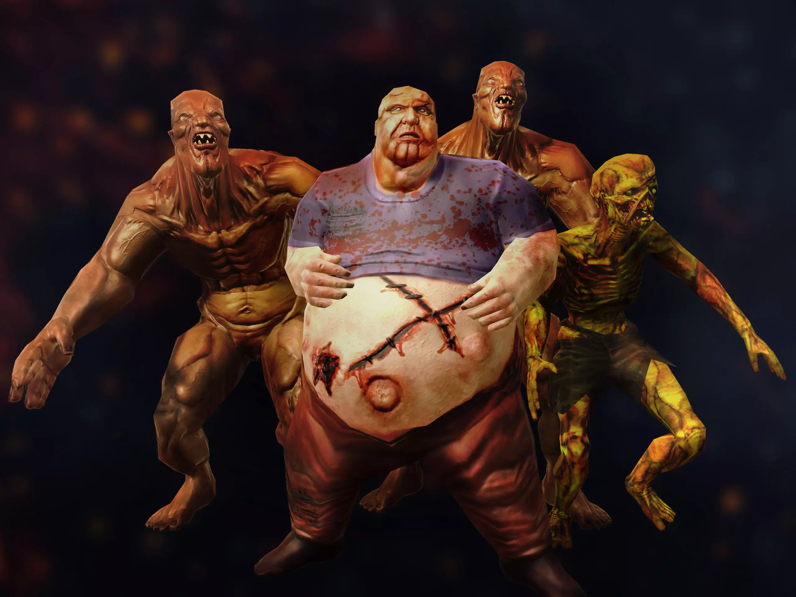 Zombie Character Pack Low-poly 3D model_0