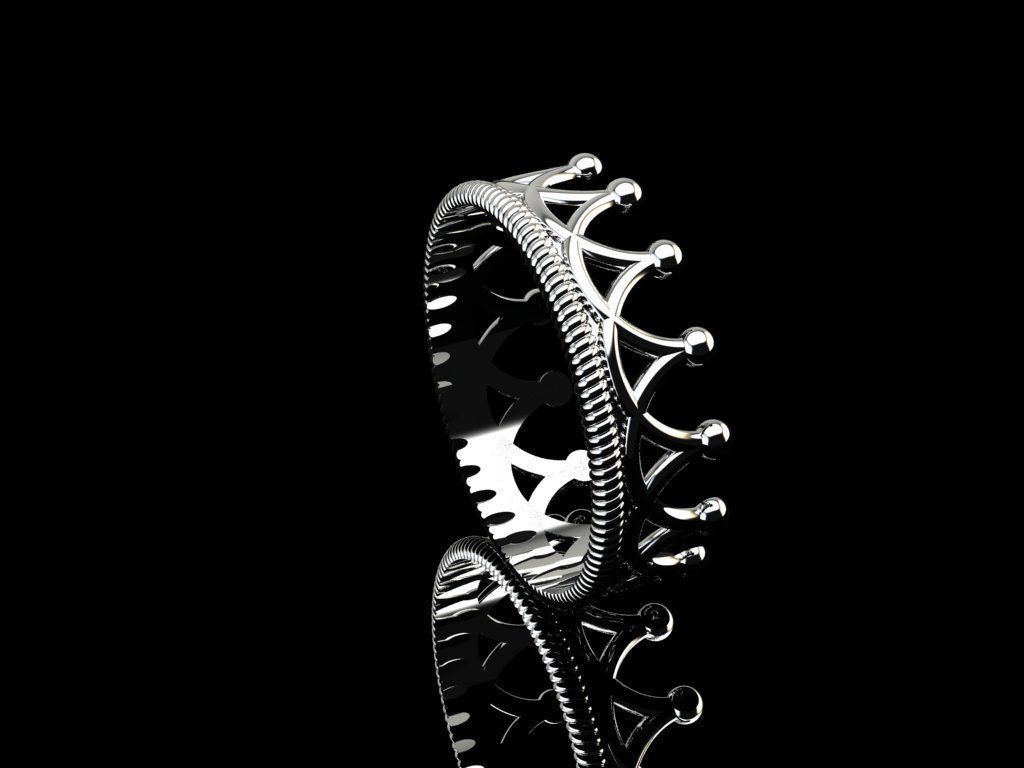 Crown Ring 04 3D print model_1