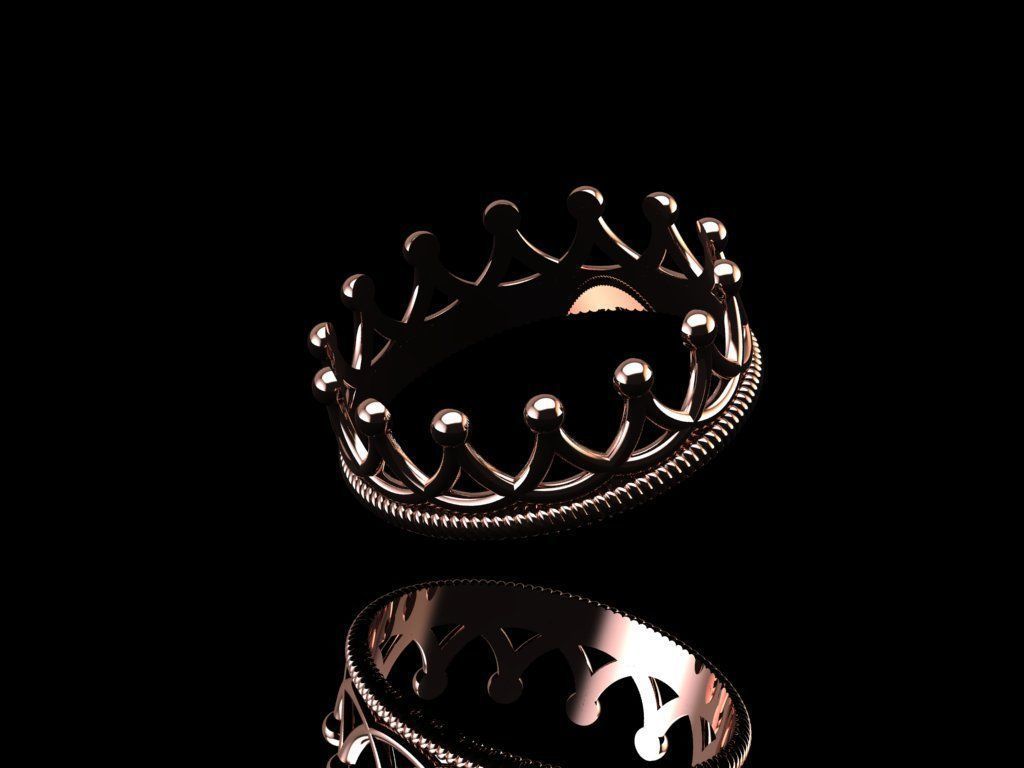 Crown Ring 04 3D print model_3