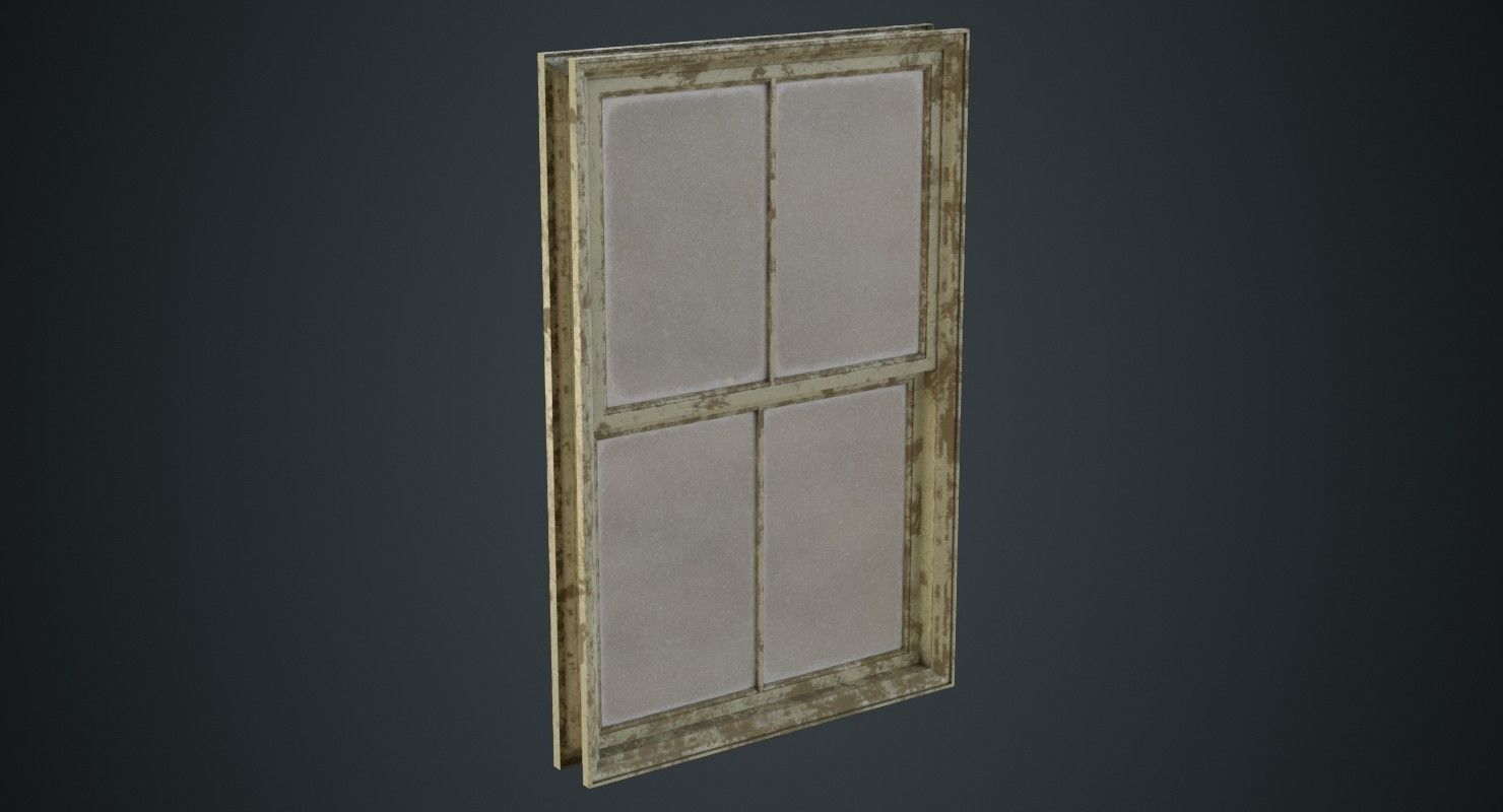 Window 1D Low-poly 3D model_1