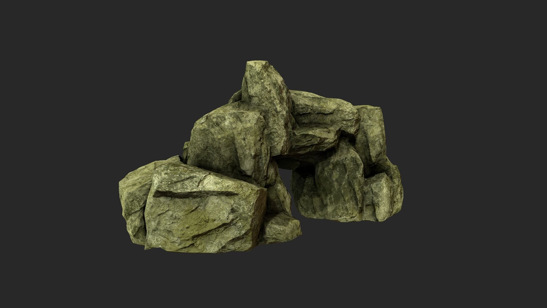 Desert Rock 2 Low-poly 3D model_4