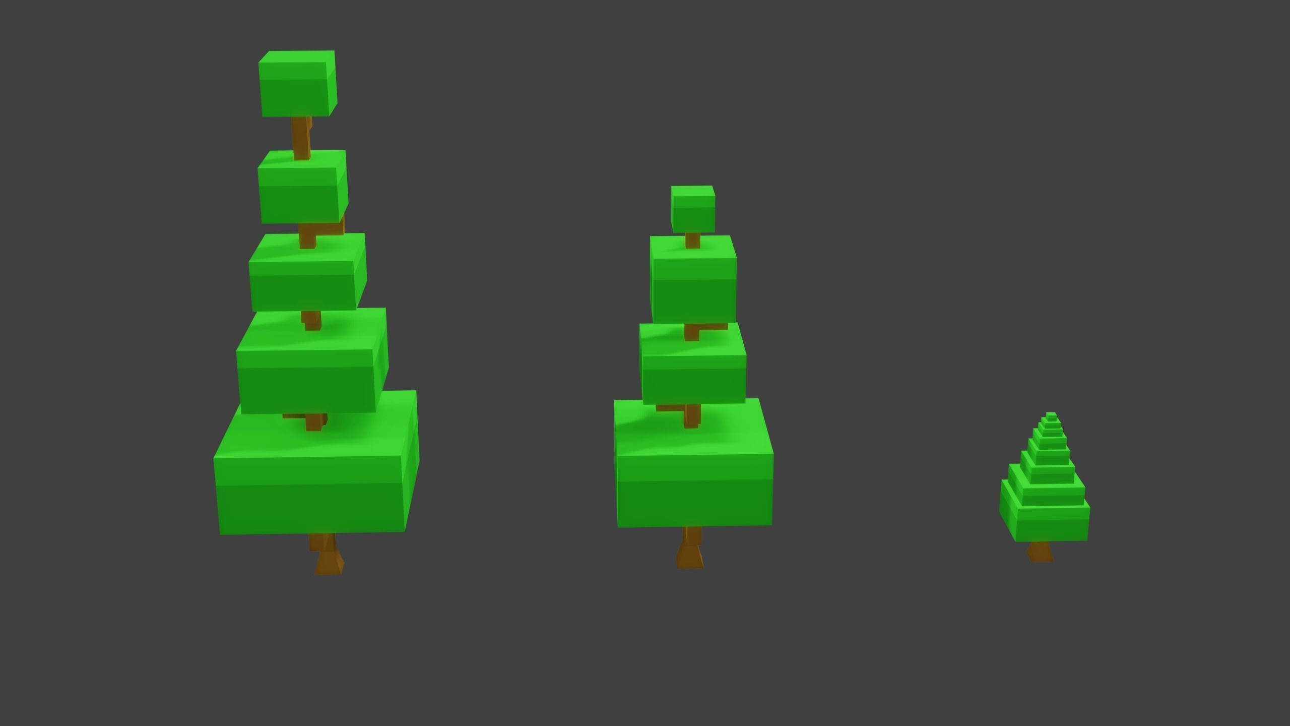 Blocky Trees Pack Low-poly 3D model_6