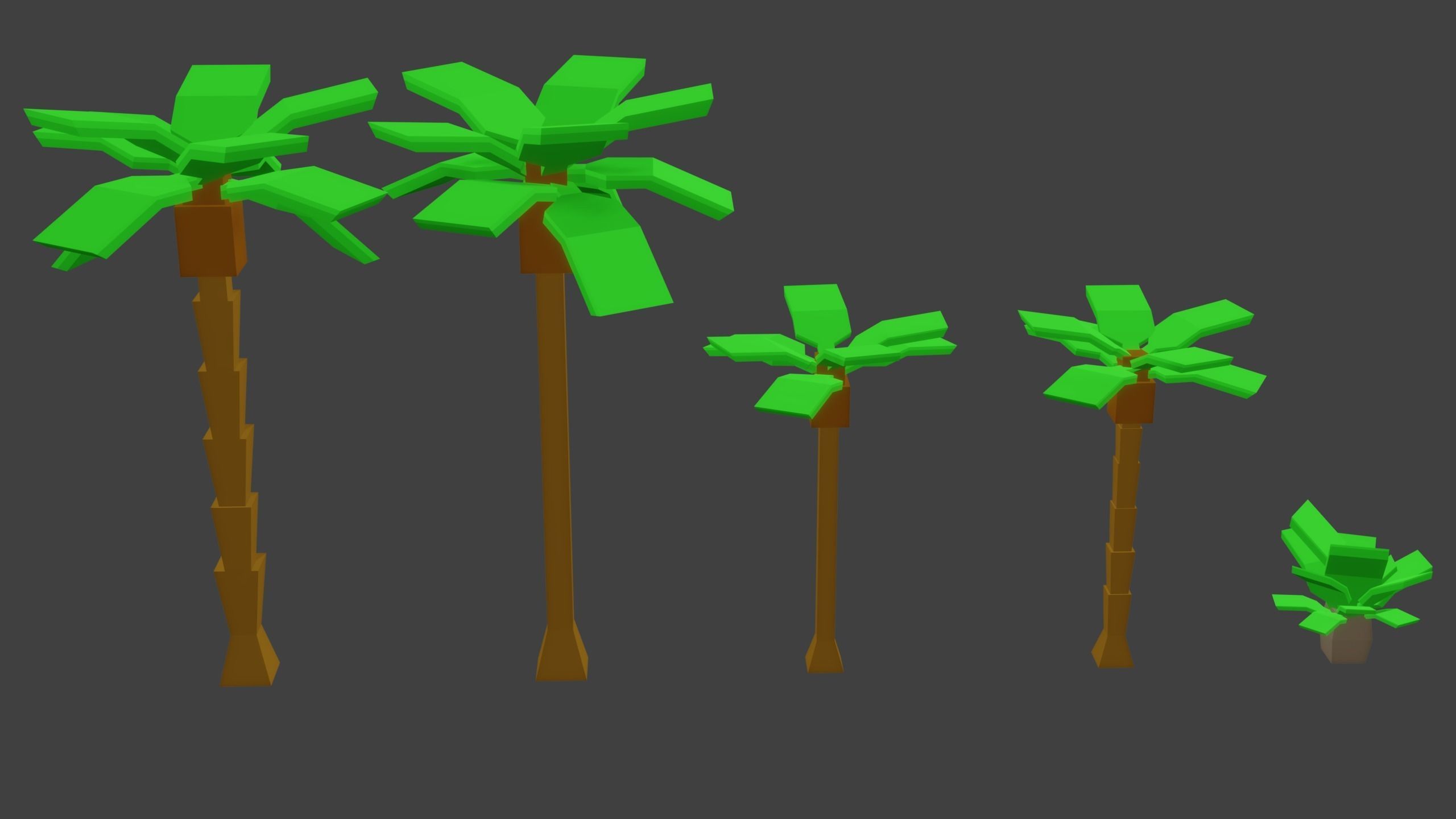 Blocky Trees Pack Low-poly 3D model_5