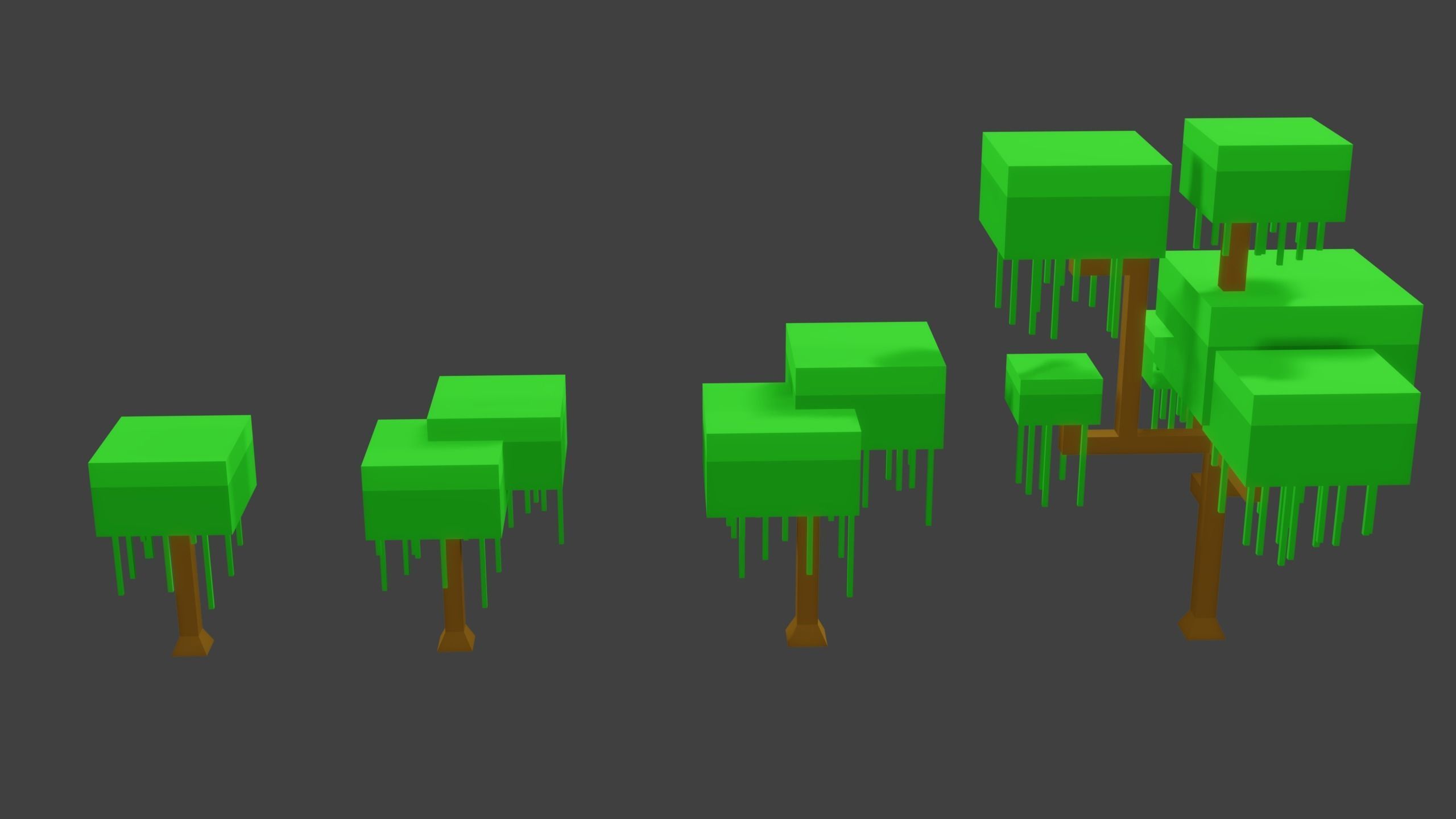 Blocky Trees Pack Low-poly 3D model_2