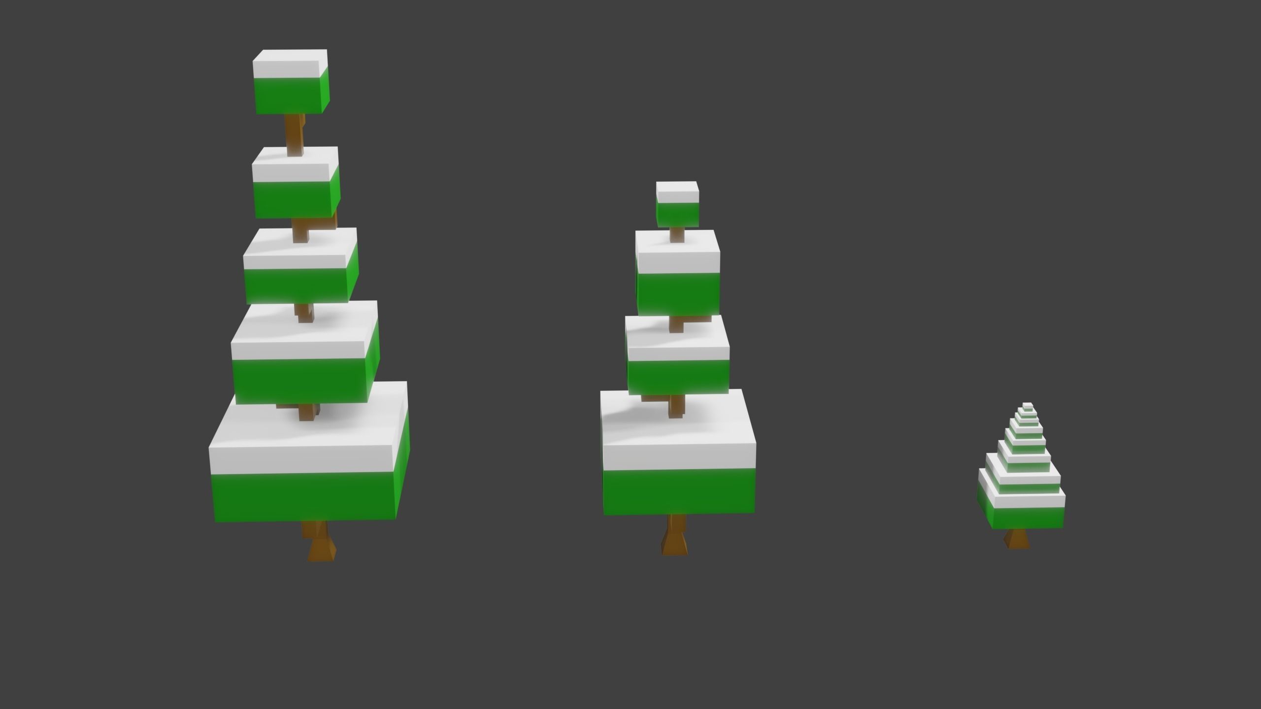 Blocky Trees Pack Low-poly 3D model_7