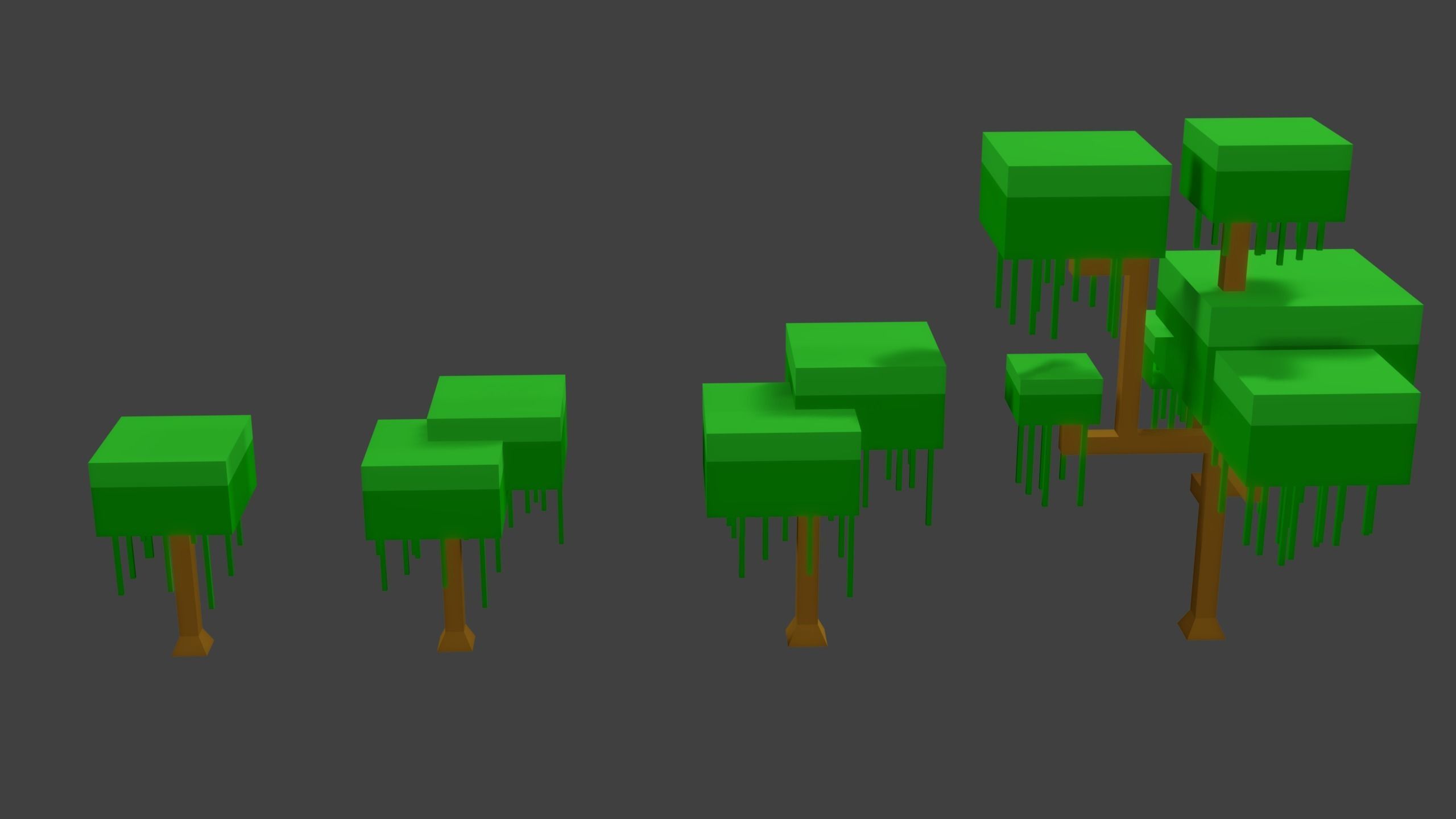 Blocky Trees Pack Low-poly 3D model_3