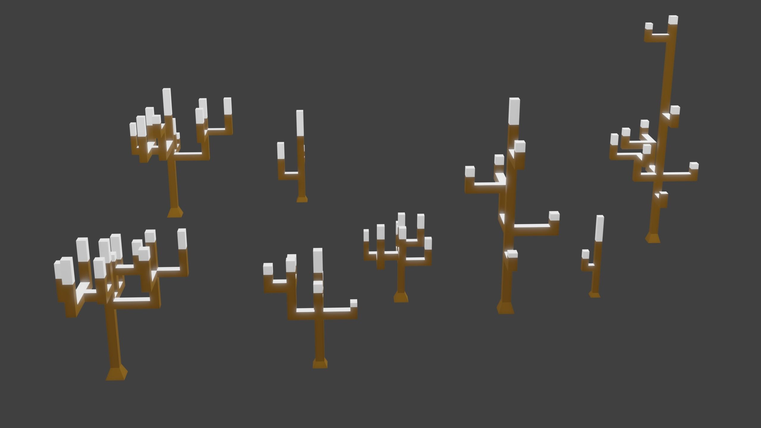 Blocky Trees Pack Low-poly 3D model_14