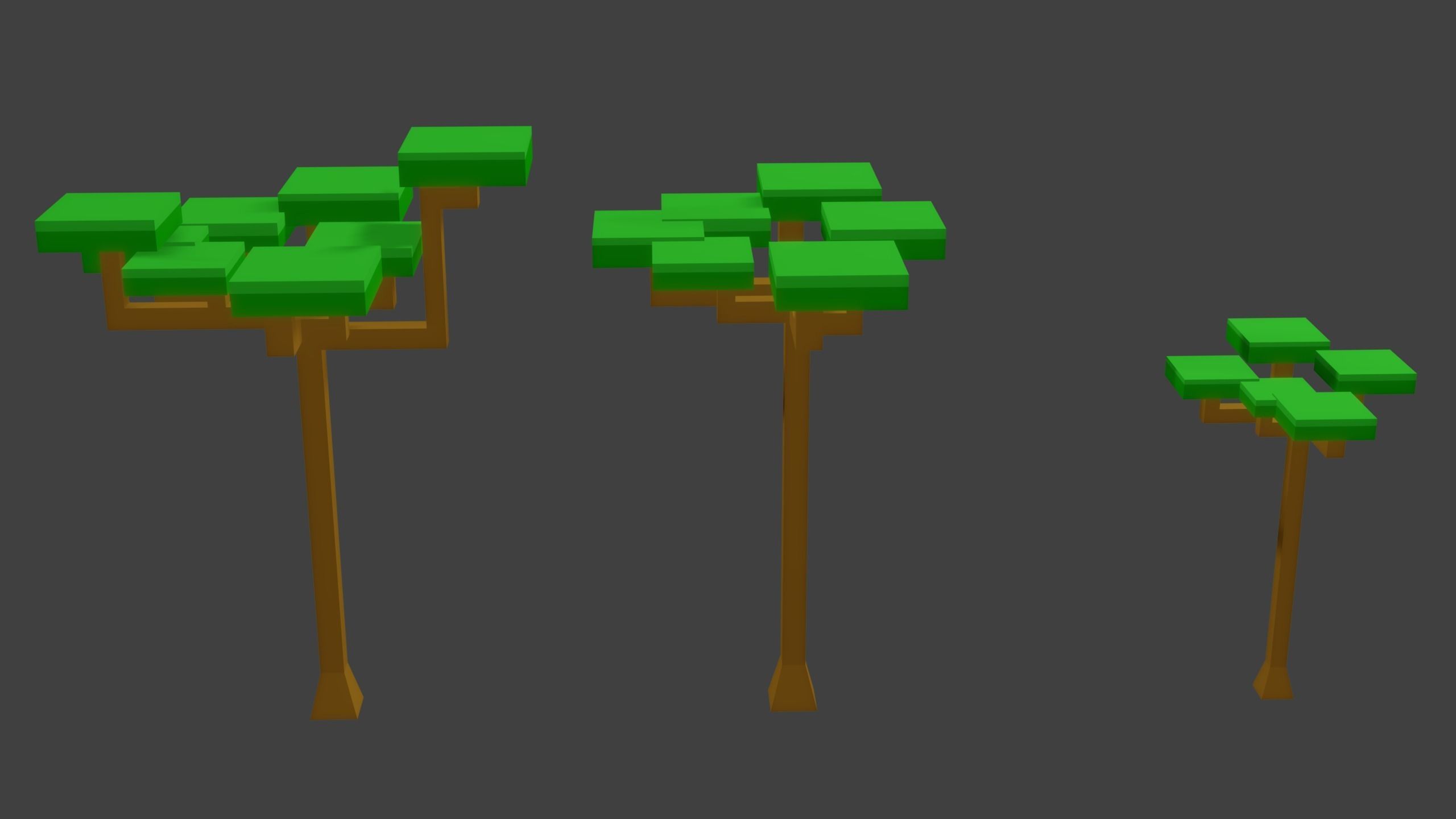 Blocky Trees Pack Low-poly 3D model_9
