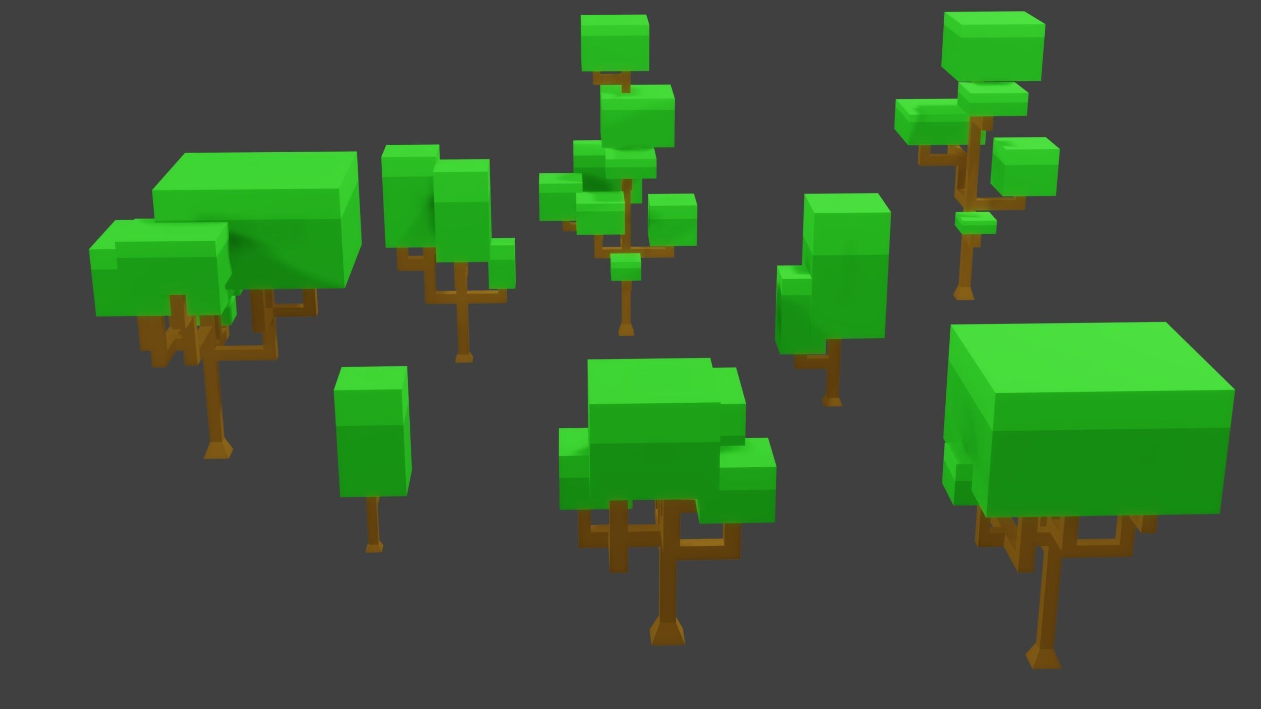 Blocky Trees Pack Low-poly 3D model_12