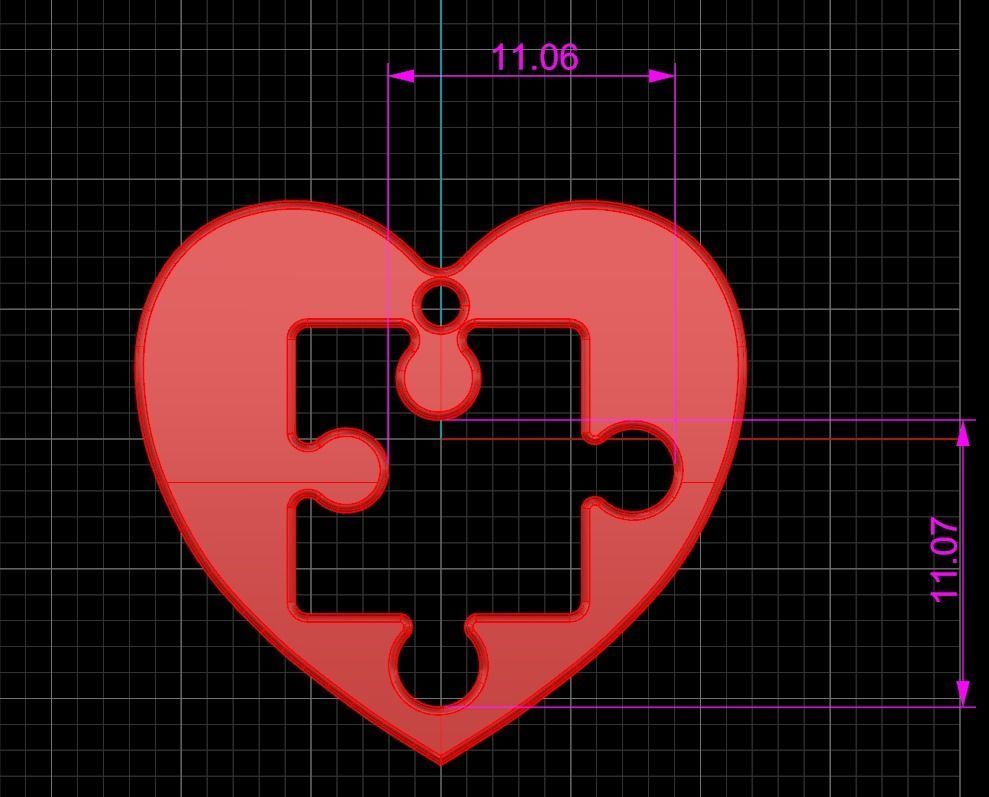 Heart Puzzle Necklace 3D print model_8