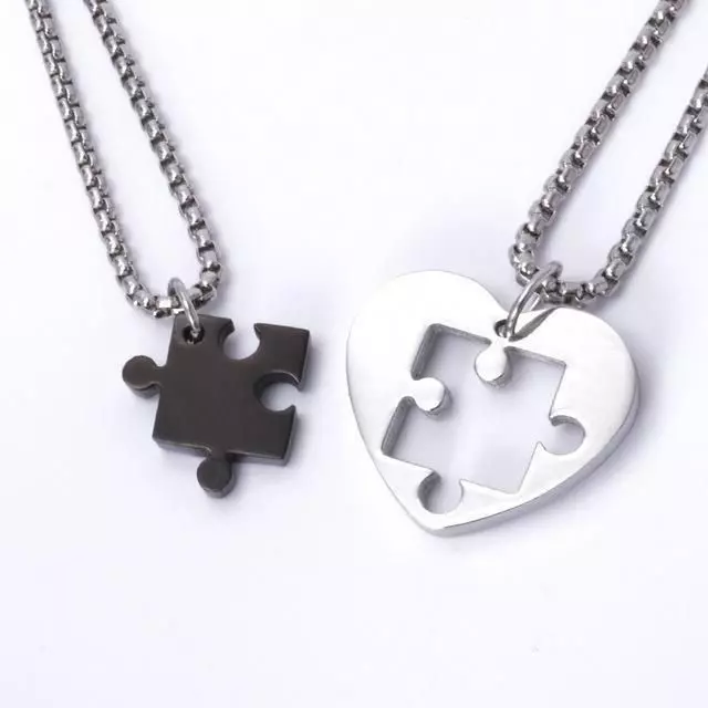 Heart Puzzle Necklace 3D print model_0