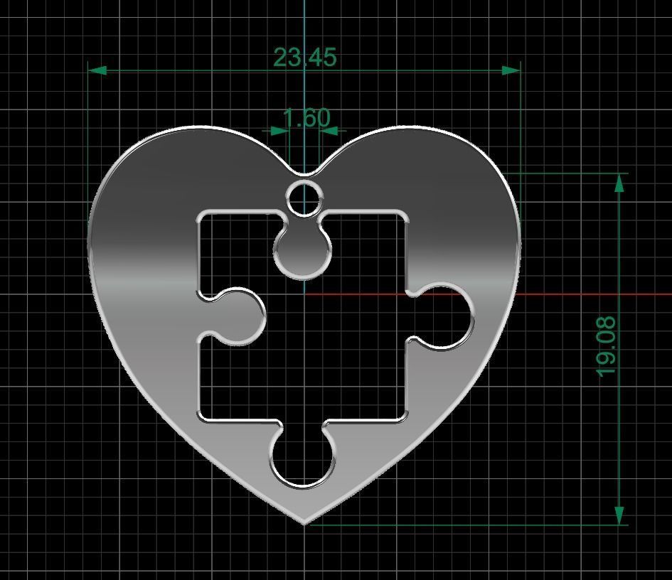 Heart Puzzle Necklace 3D print model_7