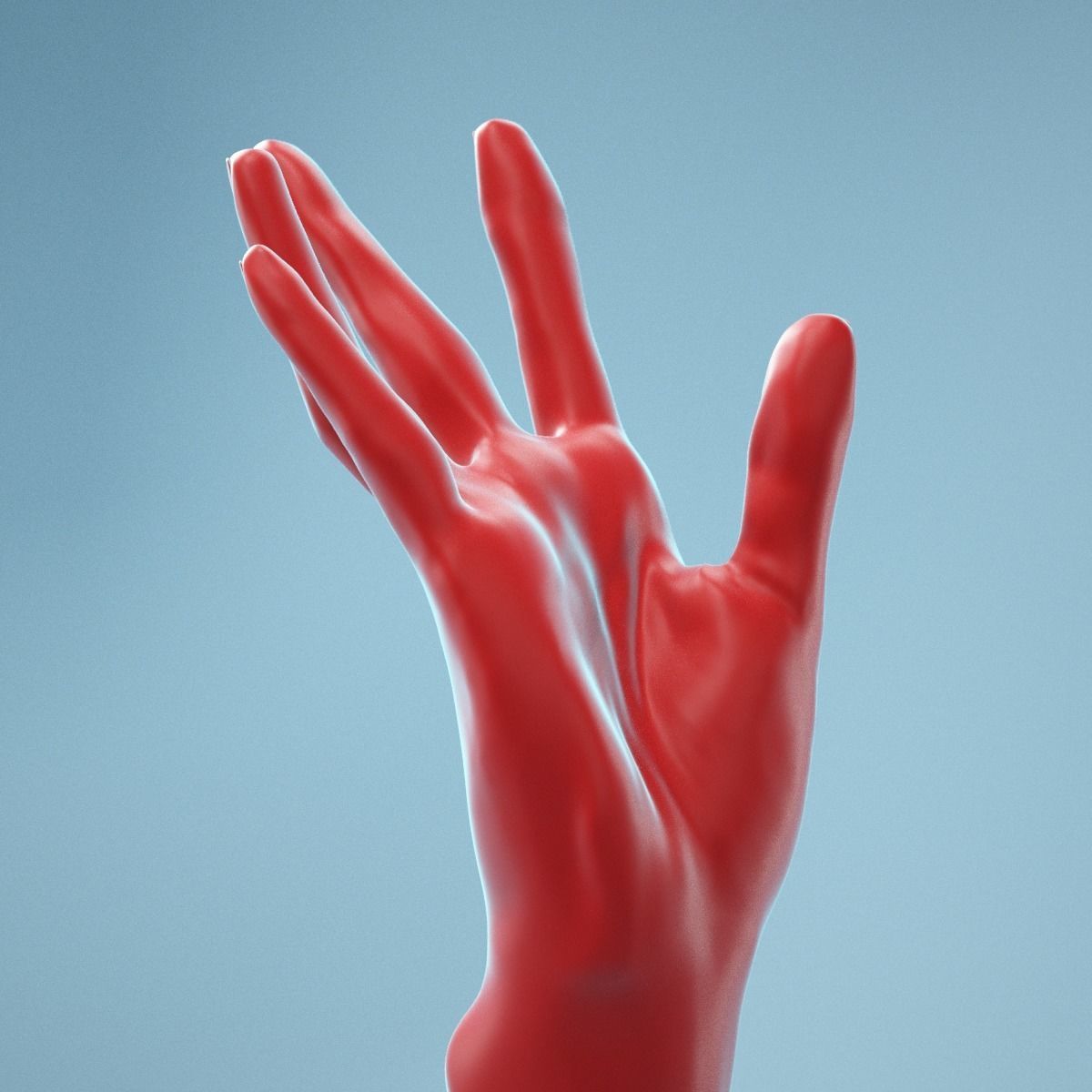 Stretched Backwards Realistic Hand Model 04 3D model_11