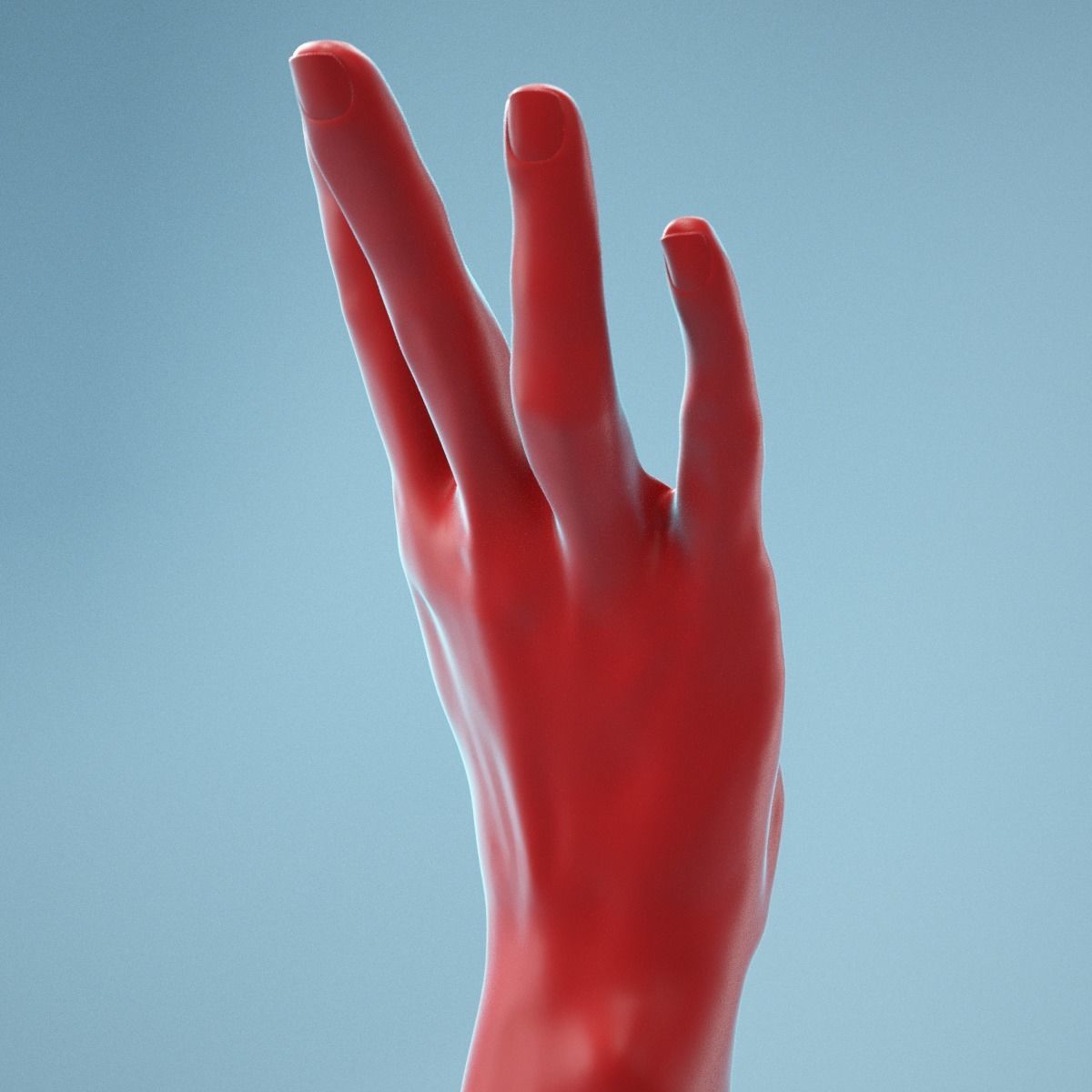 Stretched Backwards Realistic Hand Model 04 3D model_2