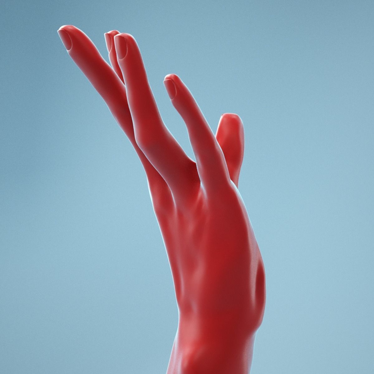 Stretched Backwards Realistic Hand Model 04 3D model_1