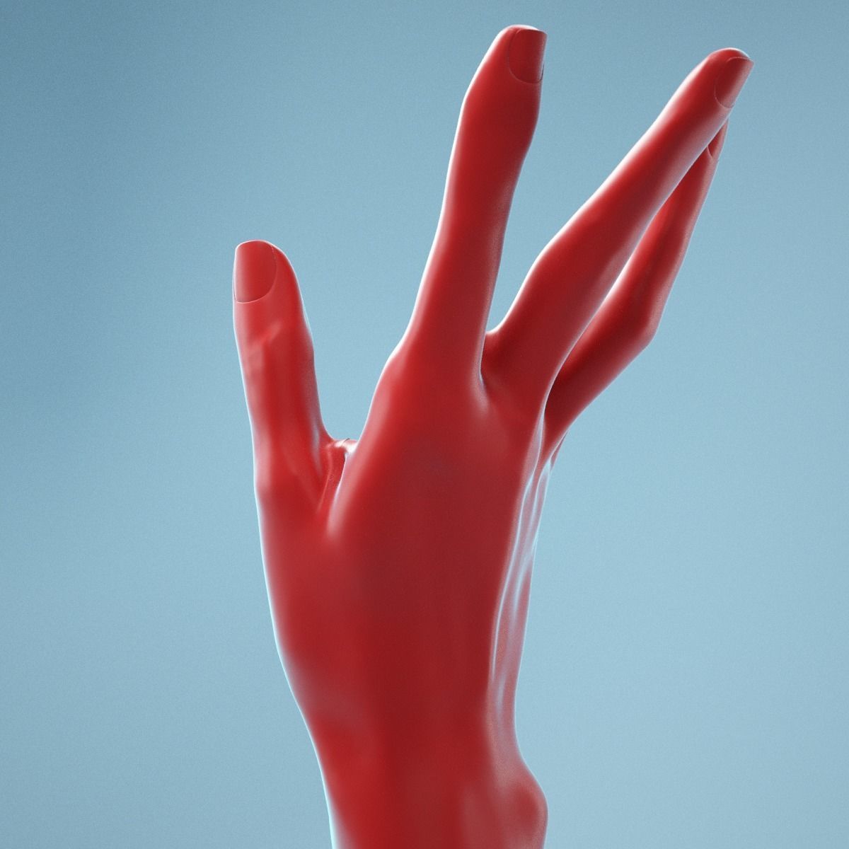 Stretched Backwards Realistic Hand Model 04 3D model_5