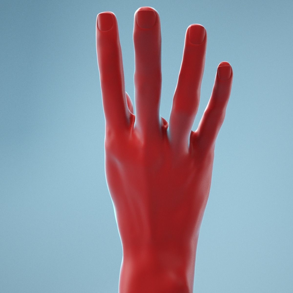 Stretched Backwards Realistic Hand Model 04 3D model_3
