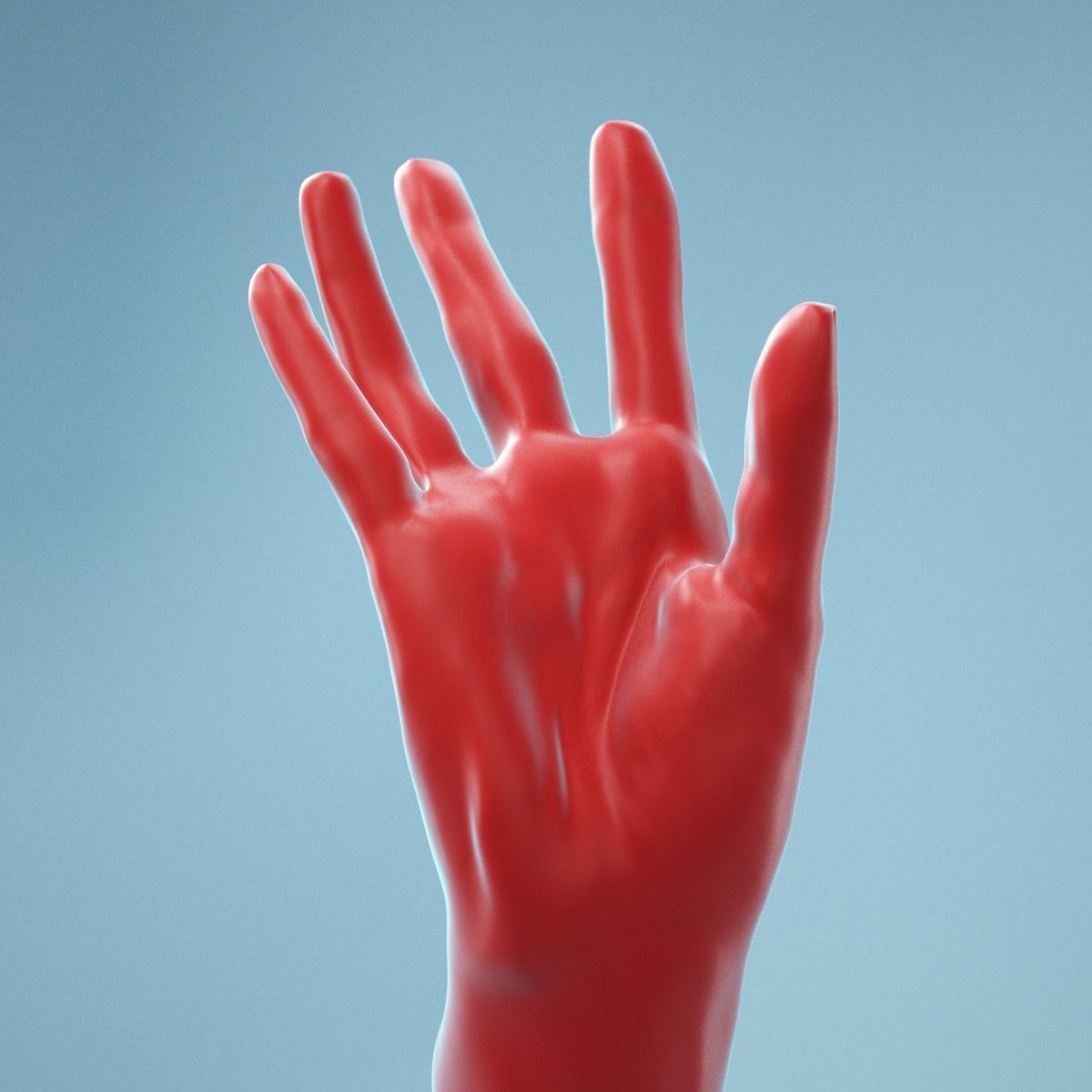 Stretched Backwards Realistic Hand Model 04 3D model_10
