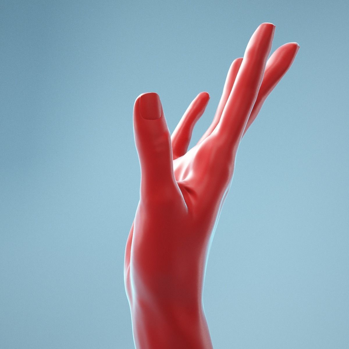 Stretched Backwards Realistic Hand Model 04 3D model_7