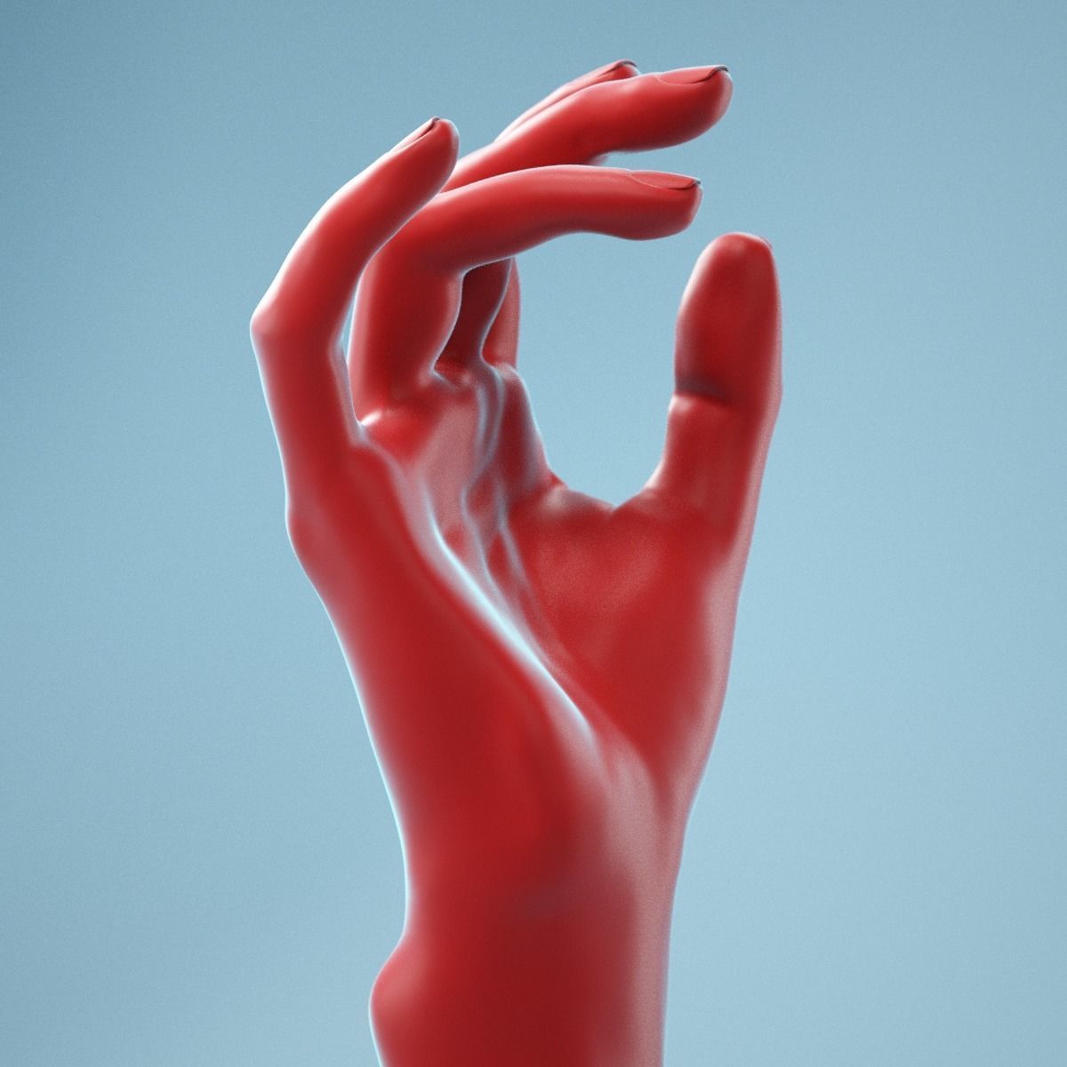 Idle Relaxed Realistic Hand Model 05 3D model_4