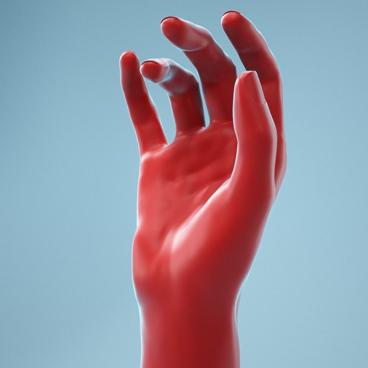 Idle Relaxed Realistic Hand Model 05 3D model_1